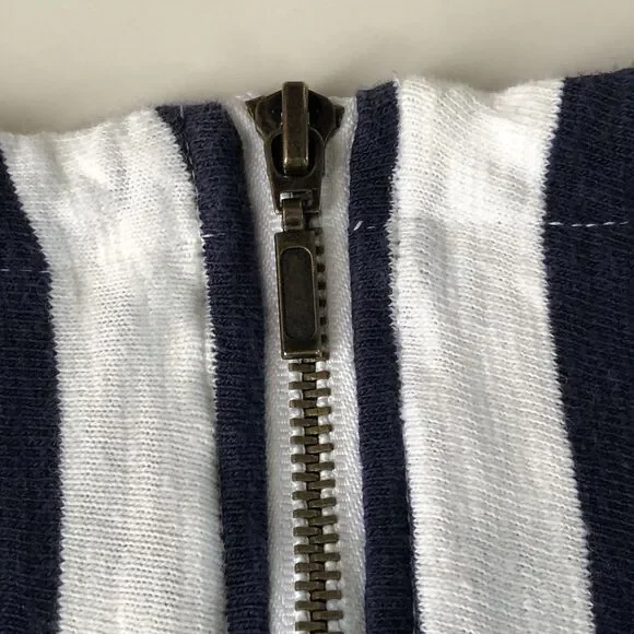 old navy womens short sleeve dress Chest Pocket navy blue white striped Small - Picture 13 of 16